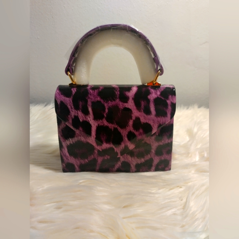 Leopard Print Box Flap Satchel